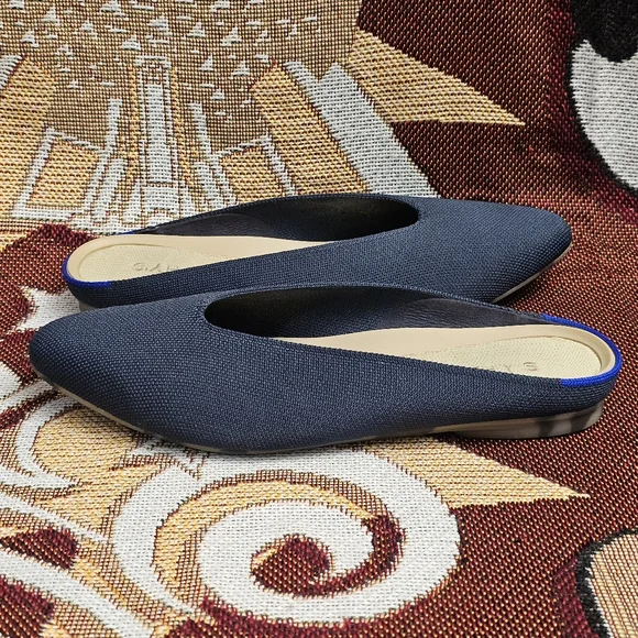 Rothy's Almond Toe Demi Flats Mules Navy Women's Size 7 Shoes Loafers Rothys - Picture 4 of 13